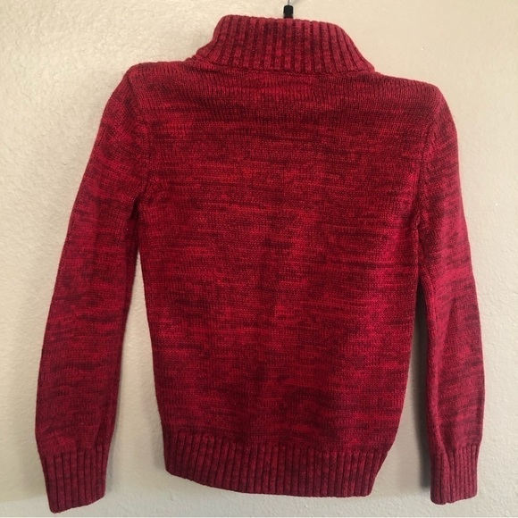 Lands' End Boys Cable Zipper Mock Neck Sweater Size S - Picture 3 of 10